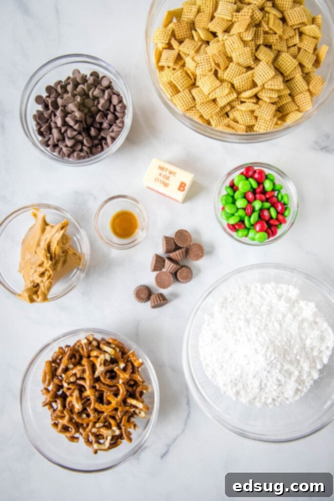 Reindeer Munch Mix 3 reindeer chow ingredients