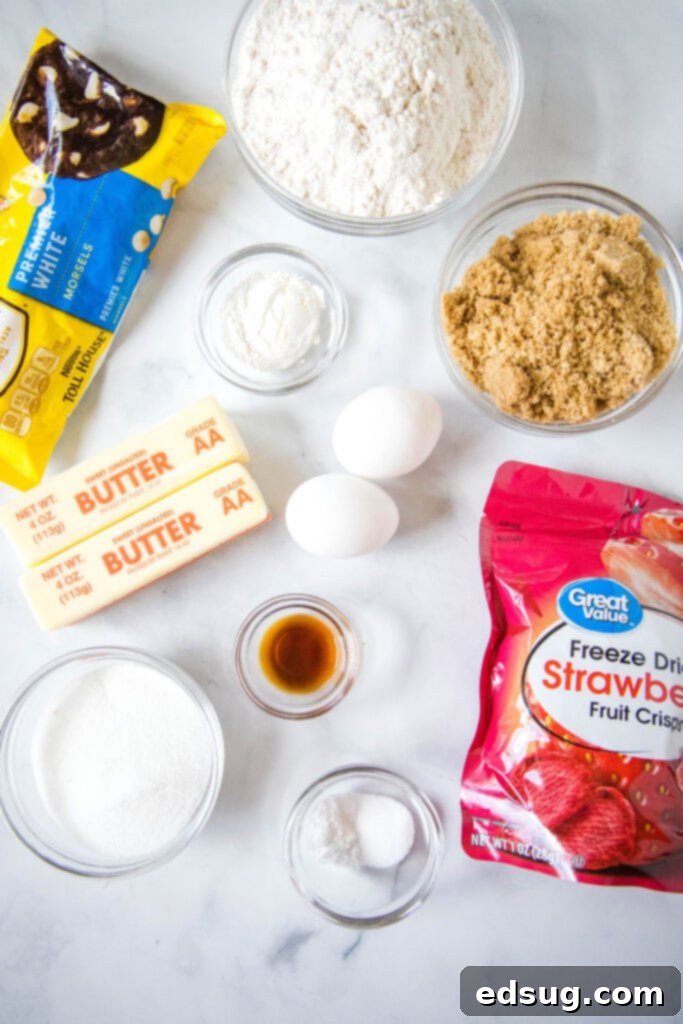 Luscious Strawberry Cookies 3 strawberry cookie ingredients