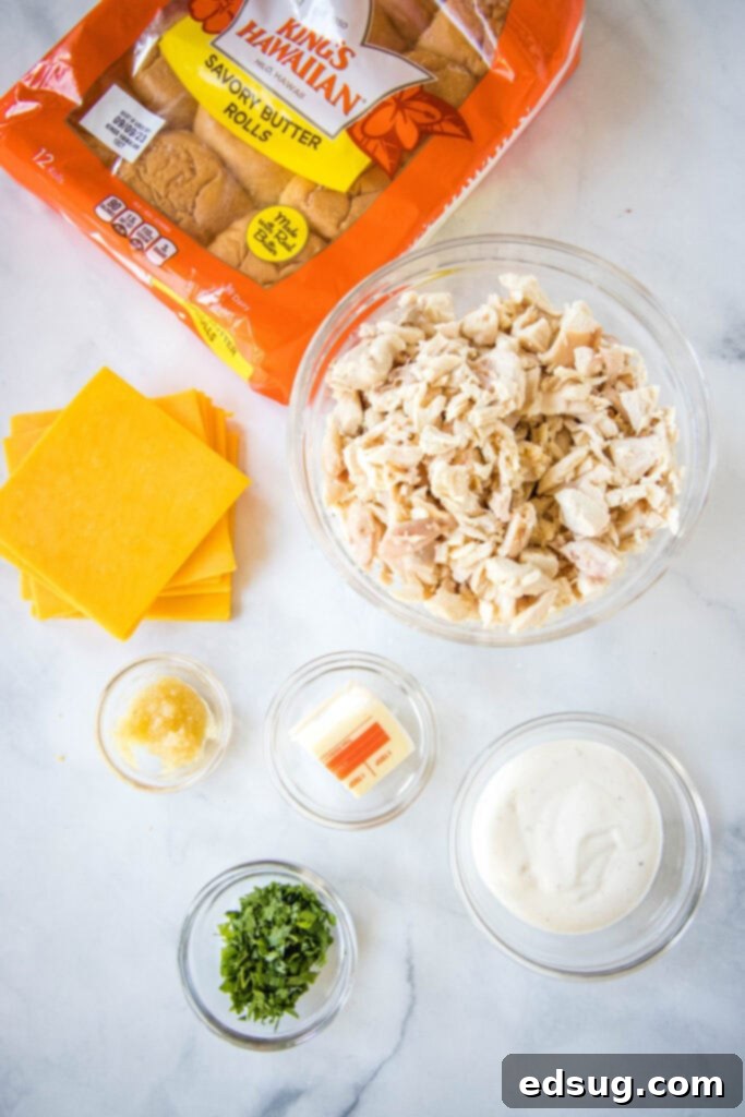 Savory Turkey Sliders 3 turkey slider ingrdients