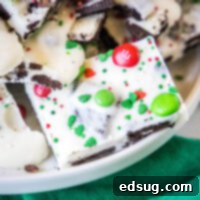 cropped close up of Christmas bark pieces