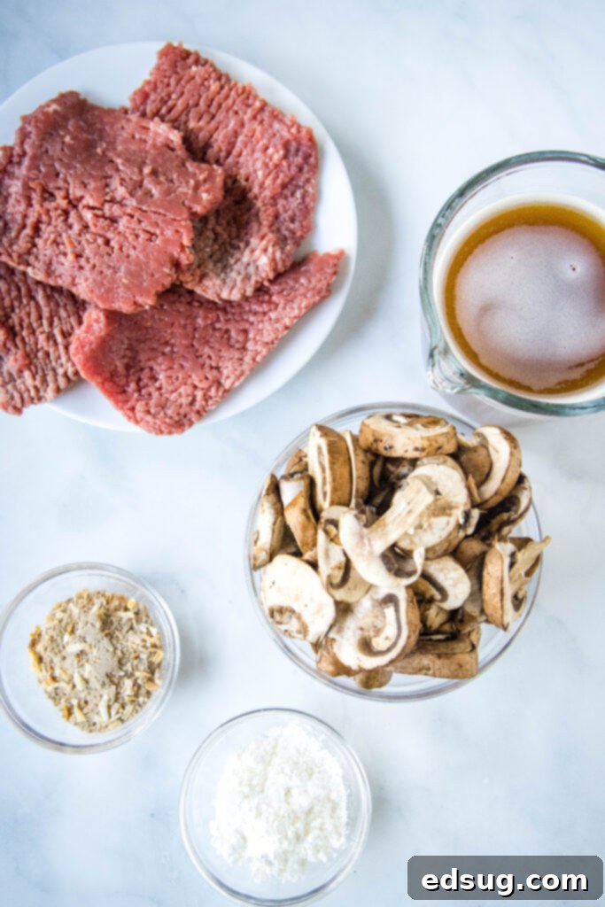 Tender Slow Cooker Cube Steak 3 crockpot cube steak ingredients