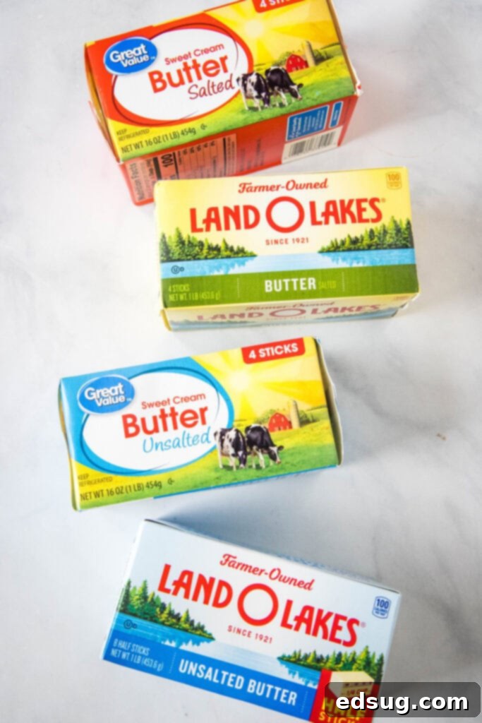 The Butter Dilemma Salted Or Unsalted 3 boxes of butter in a grocery store