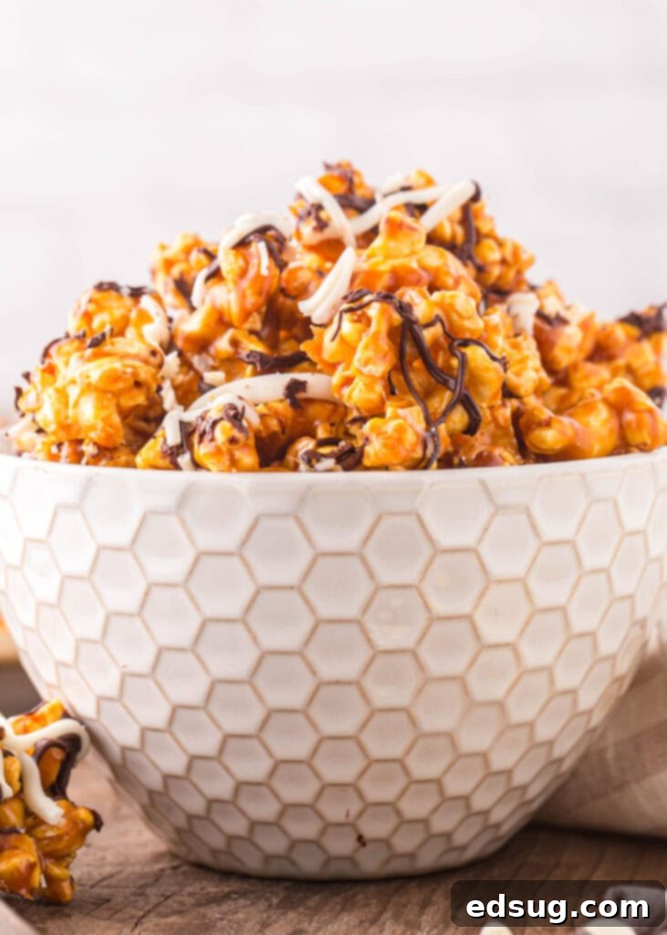 white bowl with zebra popcorn