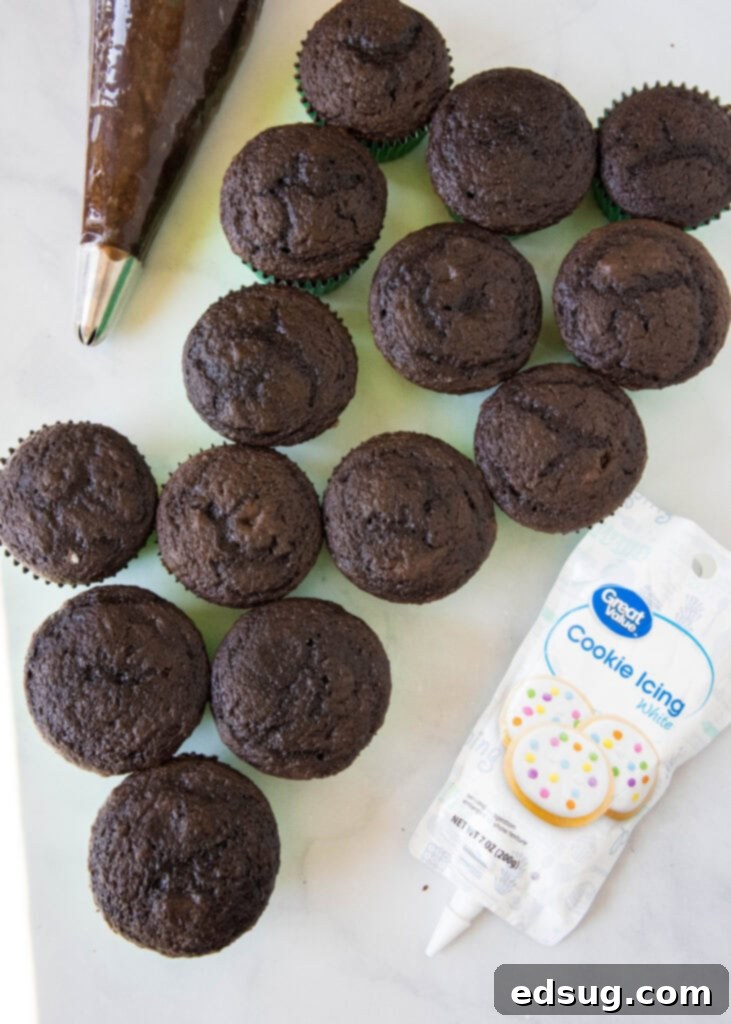 ingredients for football cupcakes