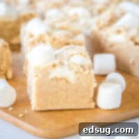 Peanut Butter Marshmallow Fudge 8 cropped close up peanut butter fudge