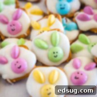 cropped close up bunny pretzels