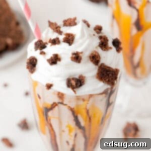 cropped close up brownie milkshakes