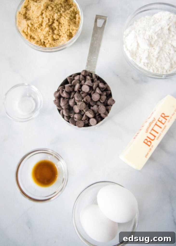 Chewy Golden Chocolate Chip Bars 3 chocoalte chip blondie ingredients