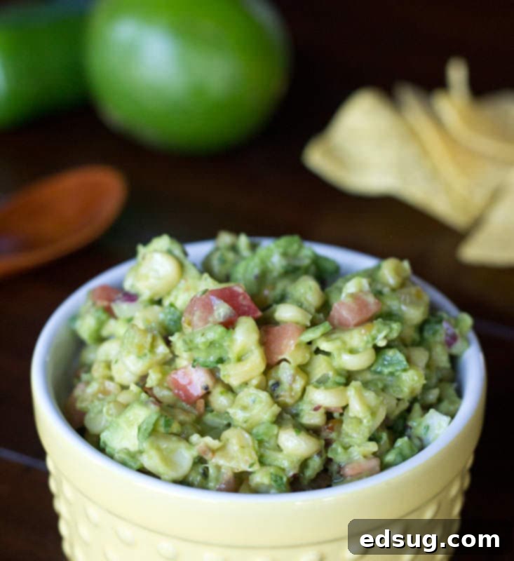 Roasted Corn & Avocado Salsa roasted corn and avocado salsa in a bowl