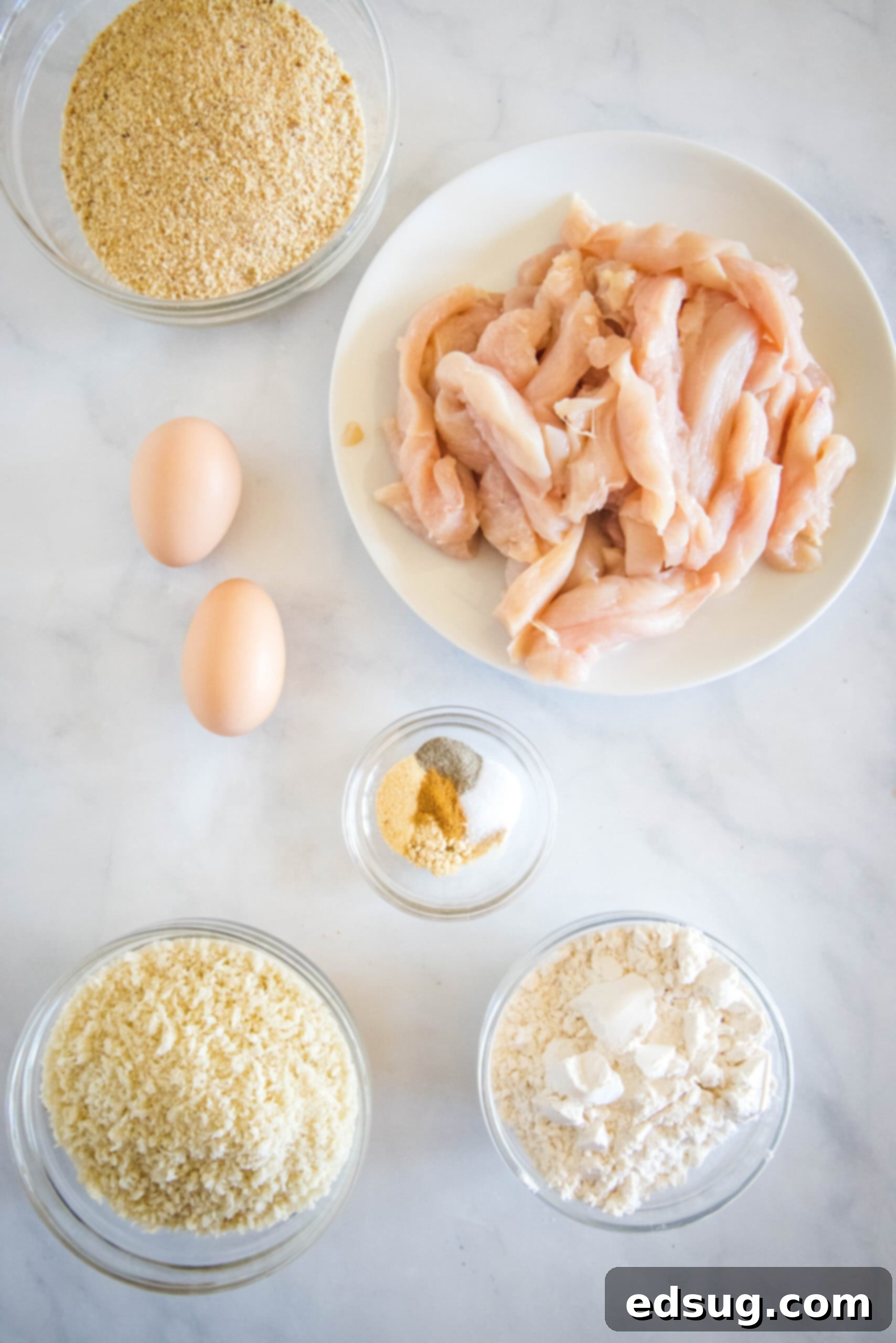 Juicy on the inside and crunchy on the outside, chicken fries are a seriously addictive appetizer or side. Ready for dipping in 20 minutes! Ingredients for chicken fries.