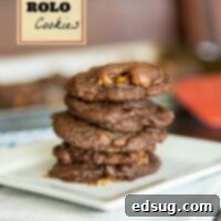 chocolate pudding rolo cookes on a plate
