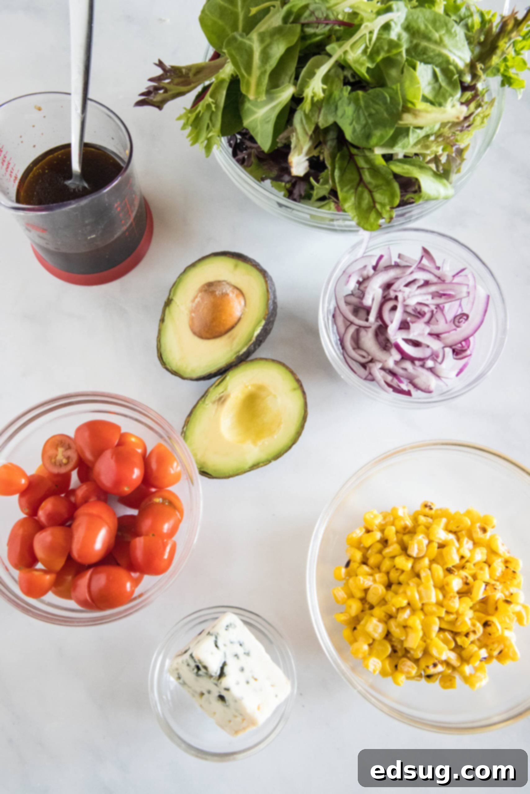 Ingredients for a steak salad.