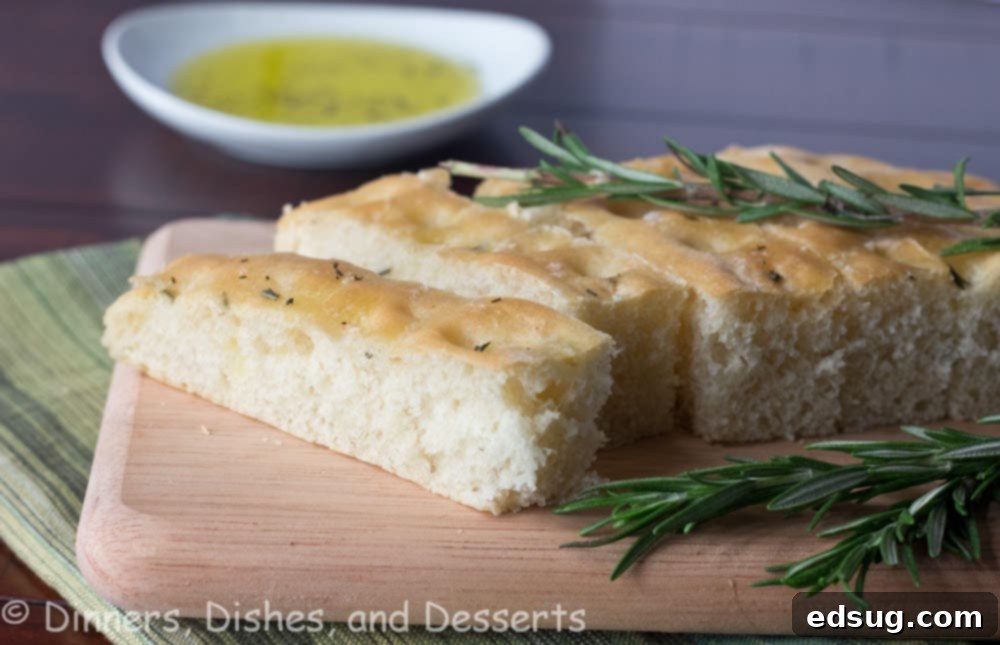 The Figure Opposite 1 Golden Rosemary Focaccia bread with fresh herbs.
