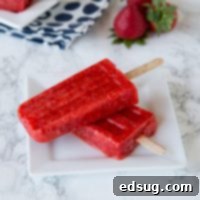 Strawberry Popsicles - use fresh strawberries to make super easy and delicious popsicles to enjoy all summer long.