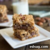 oatmeal chocolate chip bars on a napkin