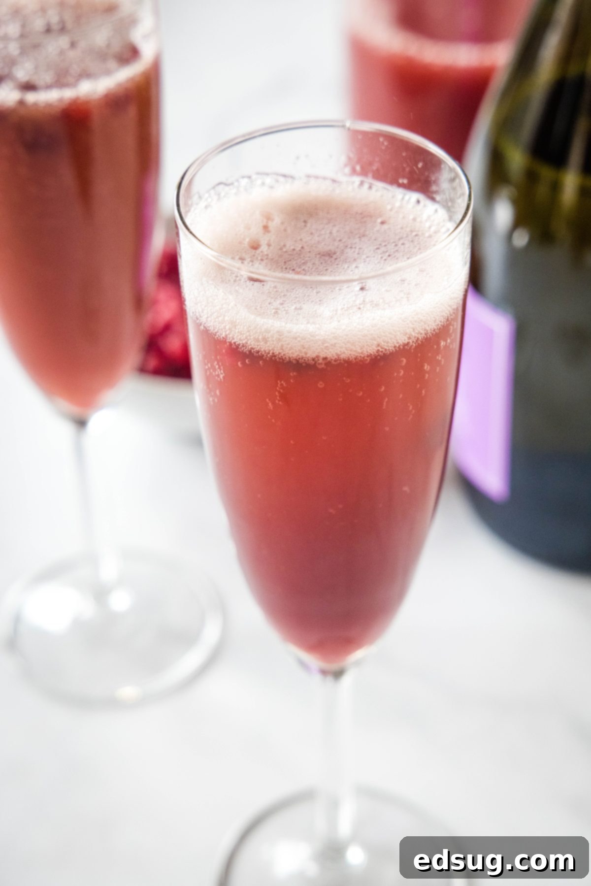 pomegranate mimosa in a glass