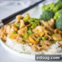 Savory Cashew Chicken Stir-Fry 8 cropped in cashew chicken stir fry on a plate ready to be eaten