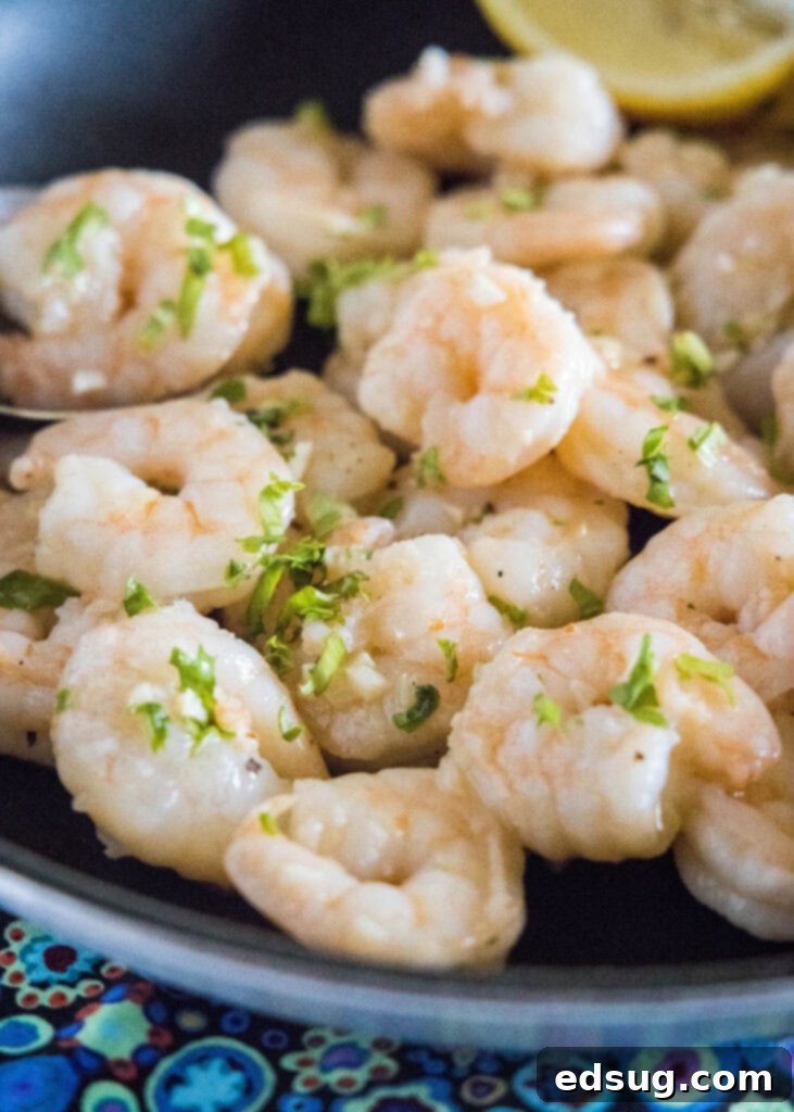Zesty Garlic Butter Shrimp 2 shrimp scampi in a skillet