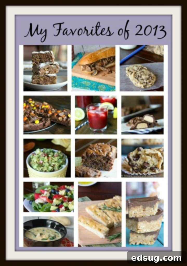 A collage of various delicious dishes, symbolizing the author's favorite recipes from 2013.