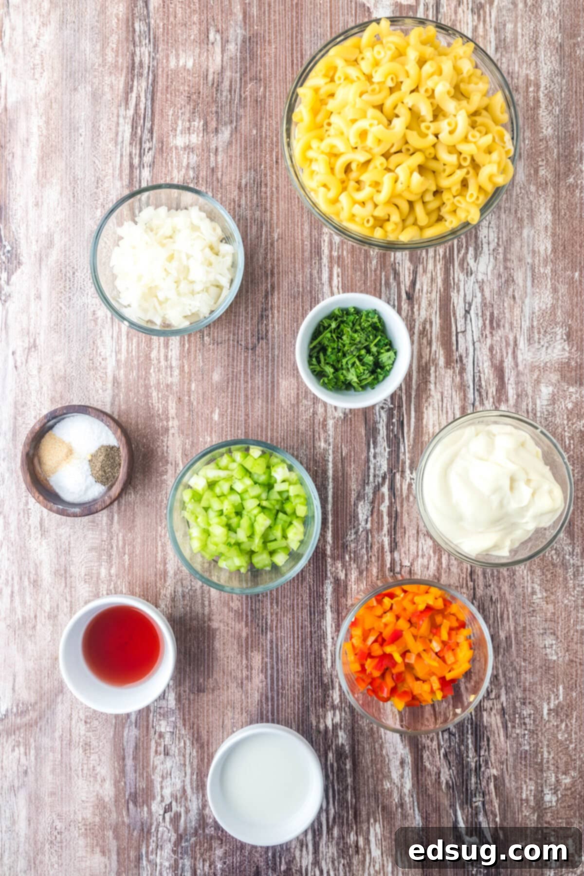 Creamy Macaroni Delight 3 macaroni salad ingredients