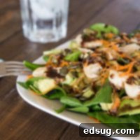 spinach chicken salad on a plate