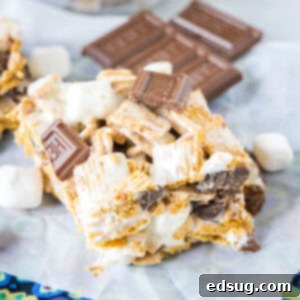 close up s'mores krispie treats