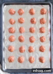 meatballs on baking sheet