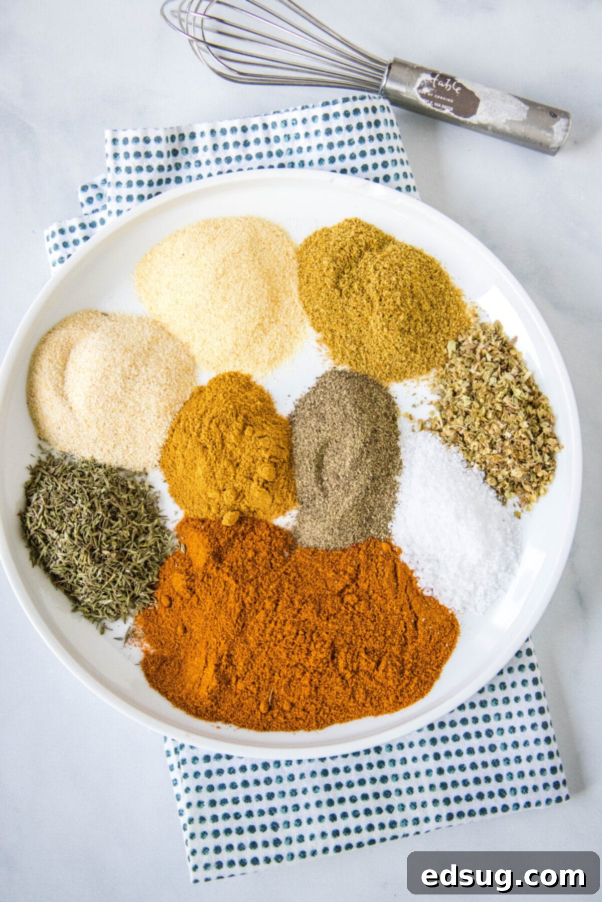 Cajun Blackening Blend 3 blackened seasoning spices on a plate