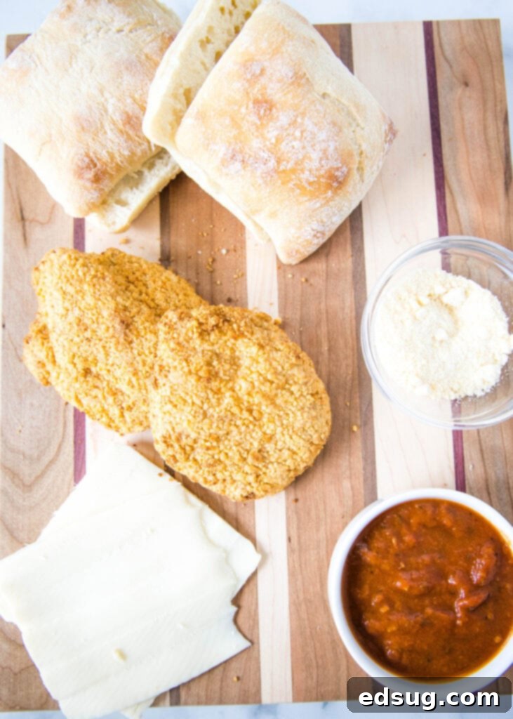 ingredients for chicken parm sandwich recipe