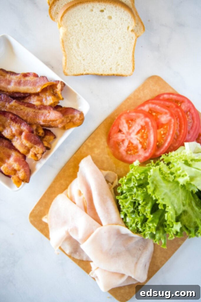 Ultimate Turkey Club Sandwich 3 ingredients for turkey club sandwich