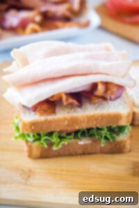 Ultimate Turkey Club Sandwich 10 turkey and bacon on a slice of bread