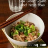 Slow Cooker Sticky Sesame Beef Noodles 1 Delicious Sesame Beef Noodle Bowls