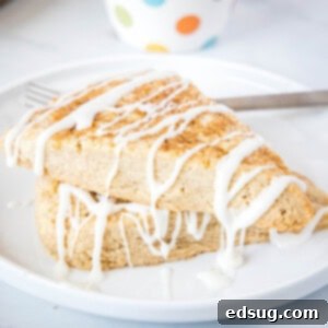 close up cinnamon scones