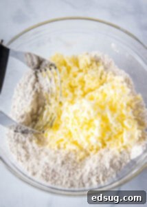 butter grated into flour mixture