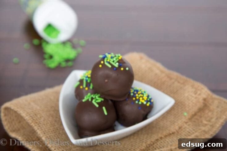 mint oreo truffles in a bowl