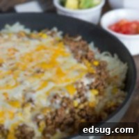 hashbrown enchilada skillet in a pan