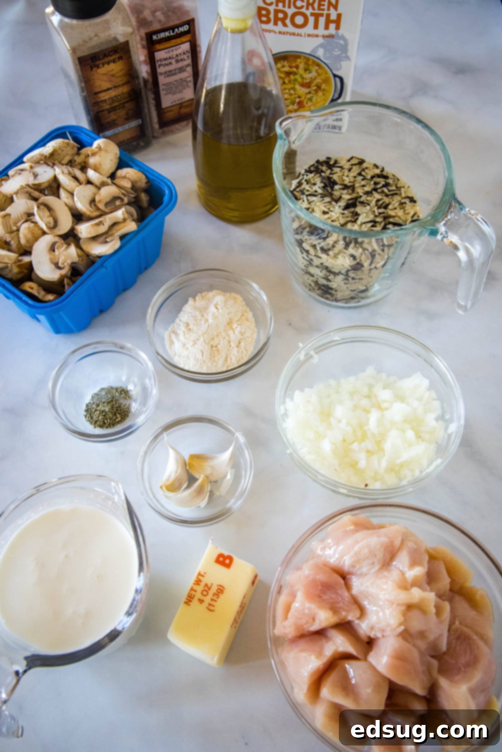 This chicken wild rice casserole is a hearty dinner loaded with juicy chicken, mushrooms, and nutty wild rice wrapped in creamy white sauce. Chicken wild rice casserole ingredients.