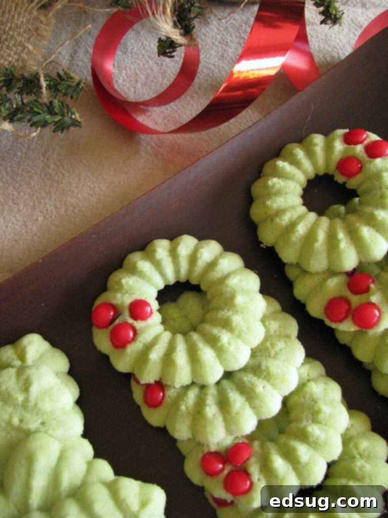 spritz cookies on serving tray