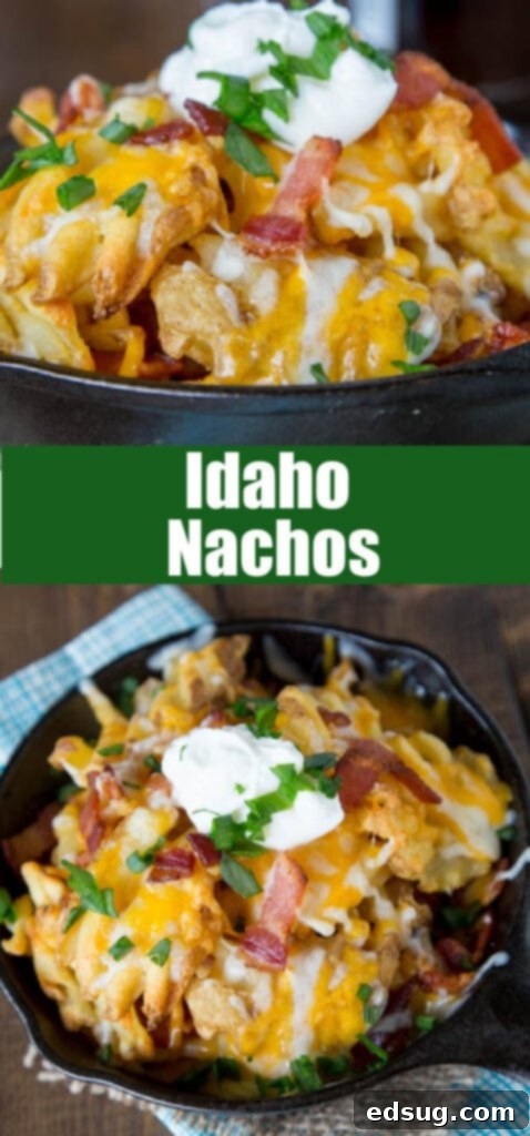 Granite City Idaho Nachos, Our Way 2 skillet with waffle fries turned into nachos