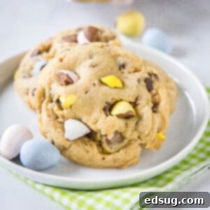 cropped close up cadbury mini egg cookies