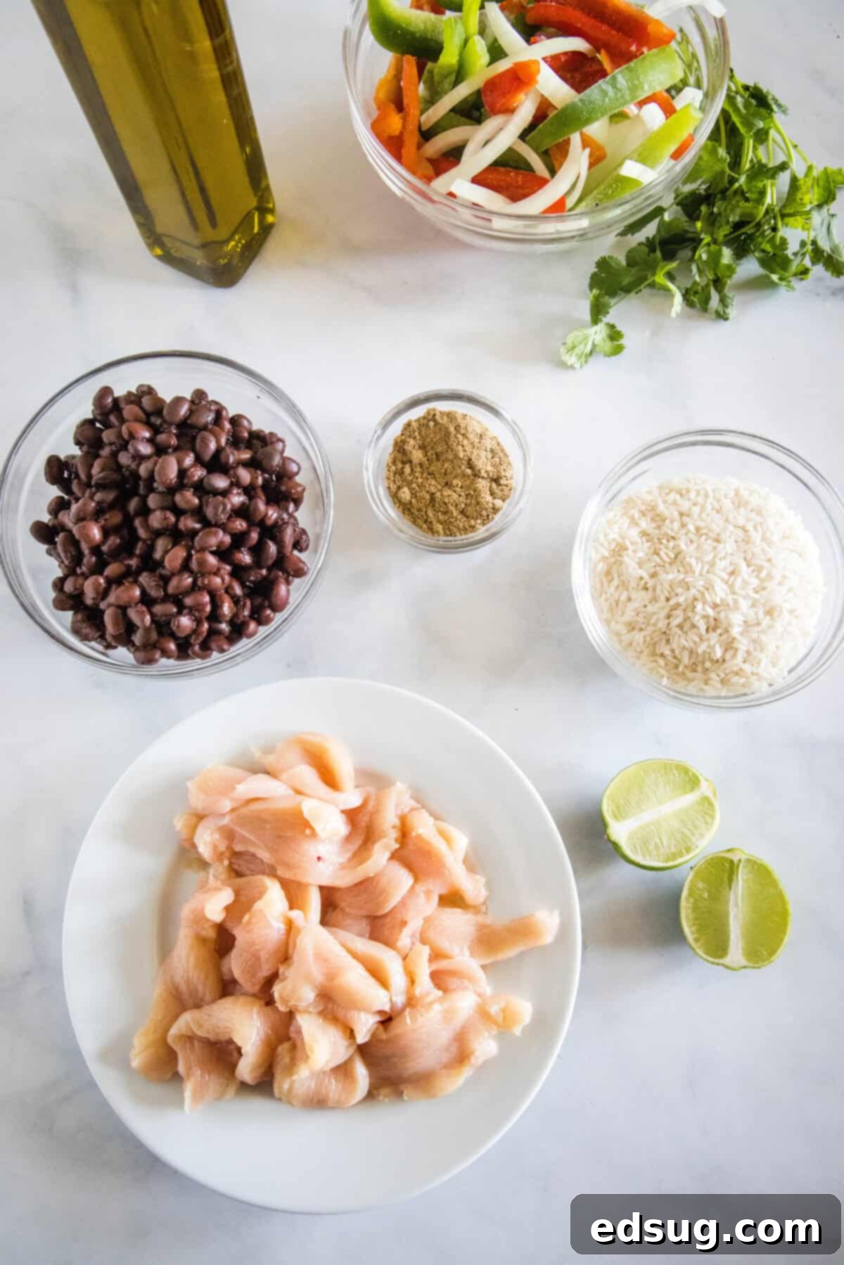 Sizzling Chicken Fajita Bowls 3 fajita bowl ingredients