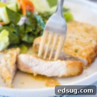 close up of sliced pork chop