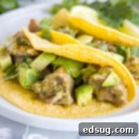 Pork Verde 10 close up pork green chili tacos