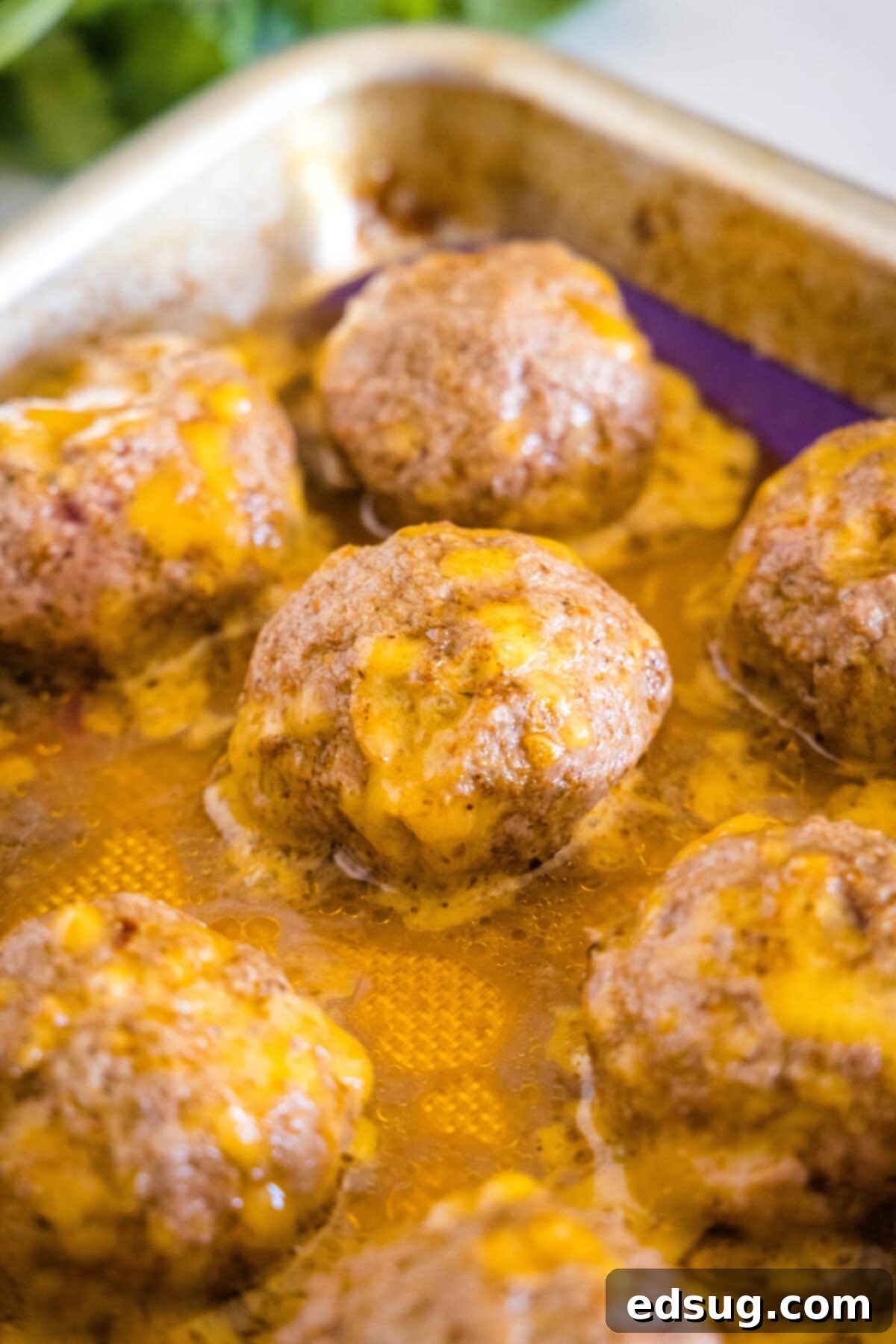 taco meatballs baked on baking sheet