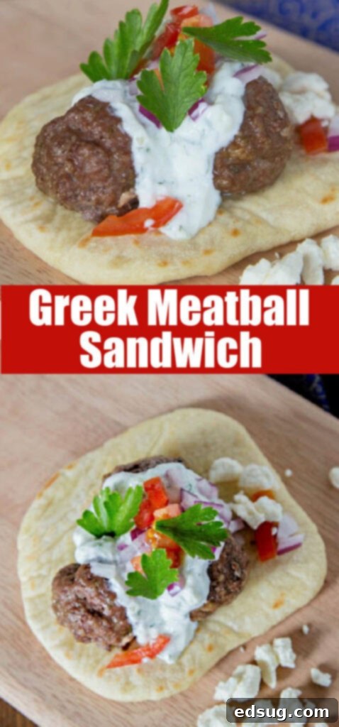 Hellenic Meatball Heroes 2 greek meatballs on a pita