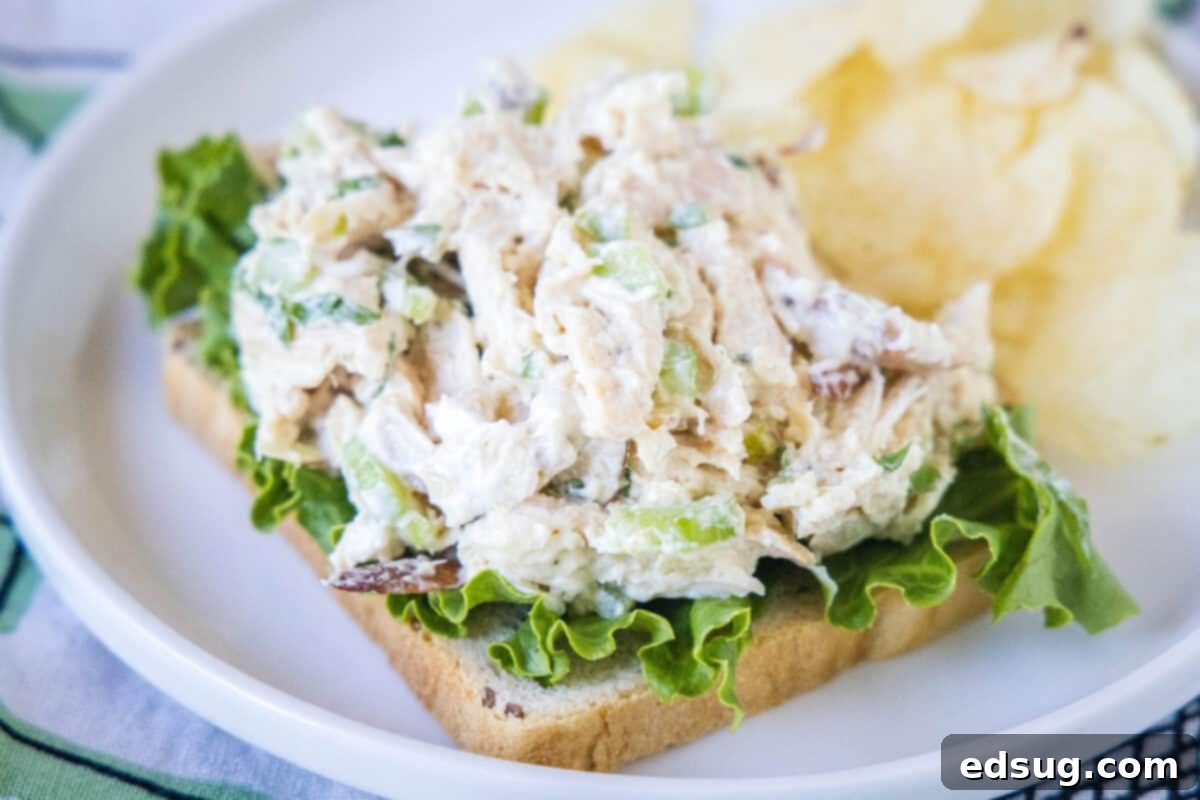 Effortless Rotisserie Chicken Salad 7 A wide shot of a delicious rotisserie chicken salad spread, ready to be enjoyed with various accompaniments.