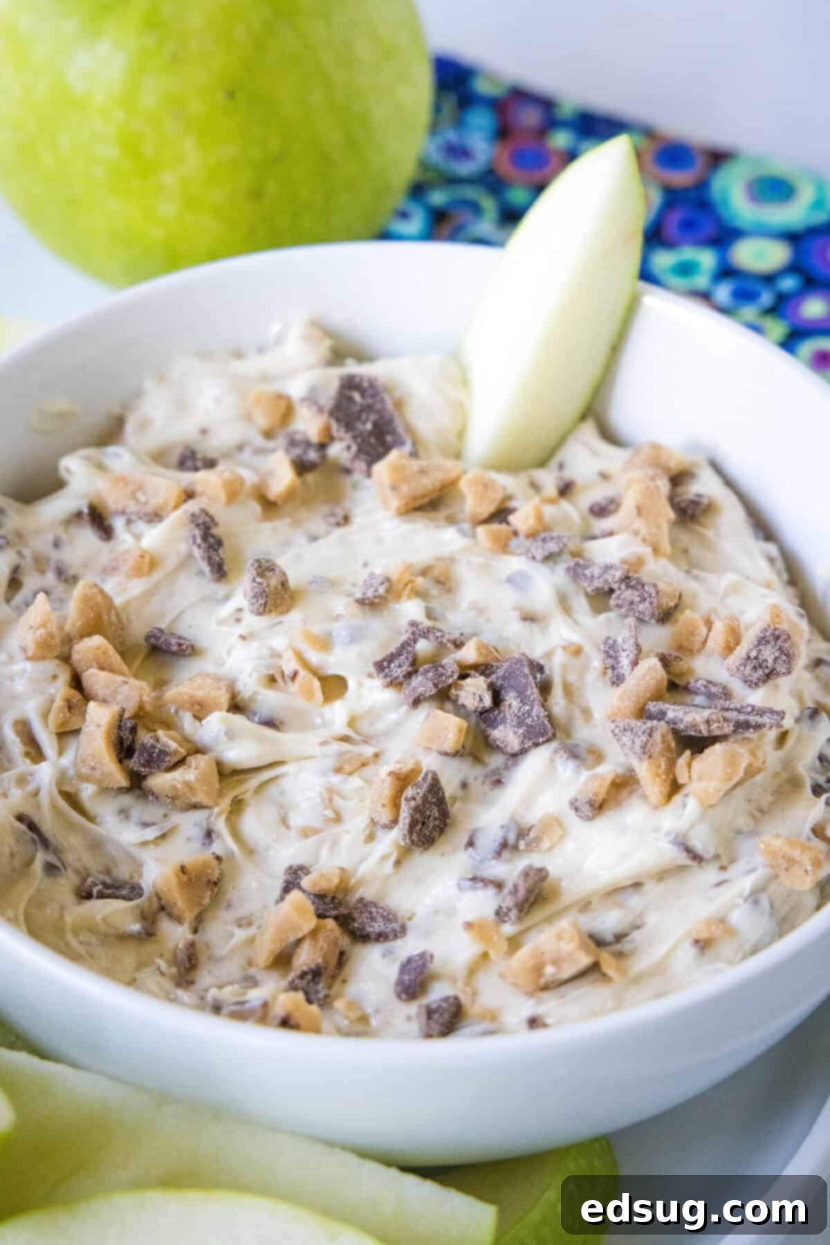 Toffee Apple Indulgence 2 toffee apple dip in a bowl with apple slices