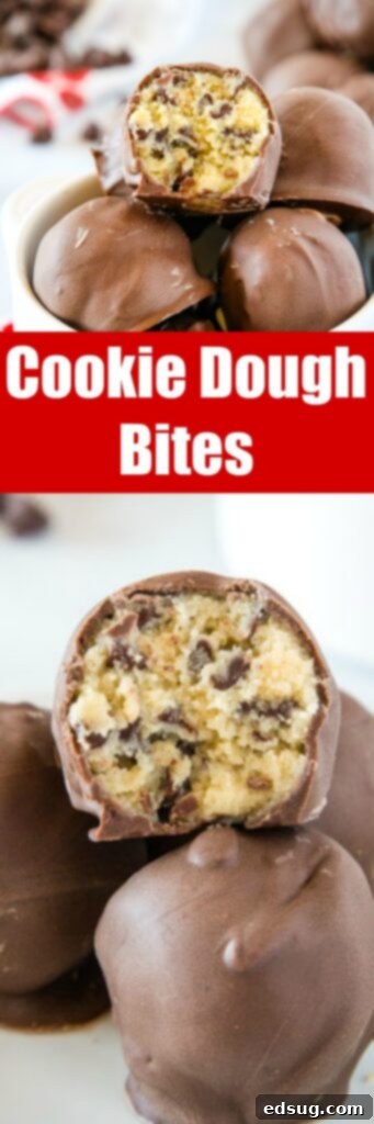 Decadent Cookie Dough Truffles 5 Cookie Dough Truffles - bite sized edible cookie dough bites dipped in chocolate. These are so easy to make and perfect for any cookie dough lover!