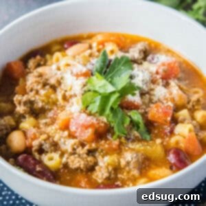 Pasta and Beans 9 cropped close up bowl of pasta fagioli