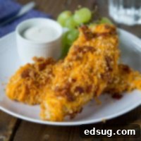 Cheddar Bacon Chicken Tenders - crispy homeamde chicken tenders coated in bacon and cheddar cheese!